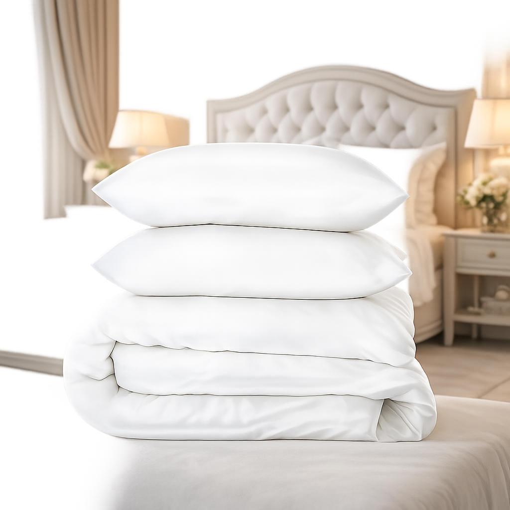  Housse de couette Collection Raffinée ( 100% coton égyptien )- Blanc de Literie & Déco et moi – PRODUIT  de qualité chez Literie & Déco et Moi