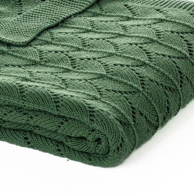Jeté en tricot vert foncé Amarok- Par Brunelli - Jeté Brunelli - Literie-Déco et moi 