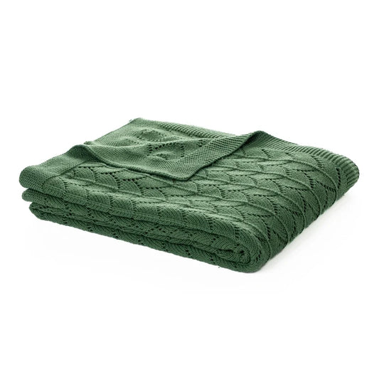 Jeté en tricot vert foncé Amarok- Par Brunelli - Jeté Brunelli - Literie-Déco et moi 