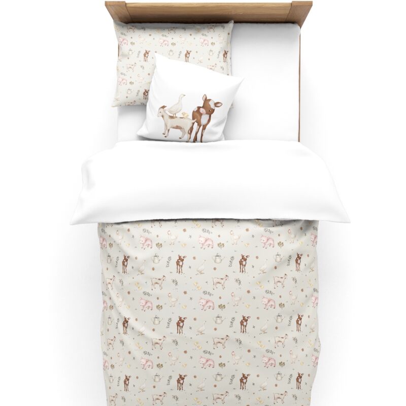 ( Fait au Québec) Ensemble housse de couette - ANIMAUX DE LA FERME - housses de couette enfants Atelier la Fée - Literie-Déco et moi 