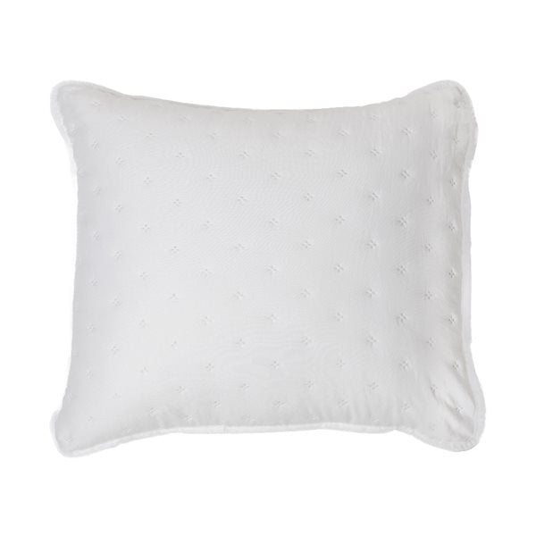 Cache-coussin blanc ANN  ( 18'' X 18'')- Par Brunelli Cache coussin  ,disponible chez Literie-Déco et moi 