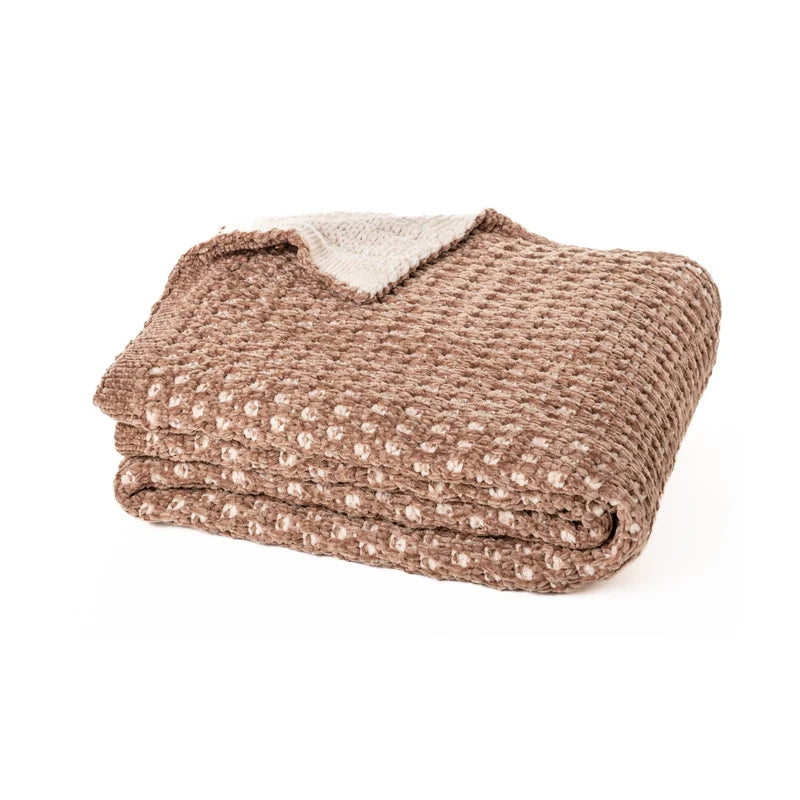 Jeté en chenille brune Augustine( 50'' x 60'')  - par Brunelli (Livraison AUTOMNE 2026) (Copie)