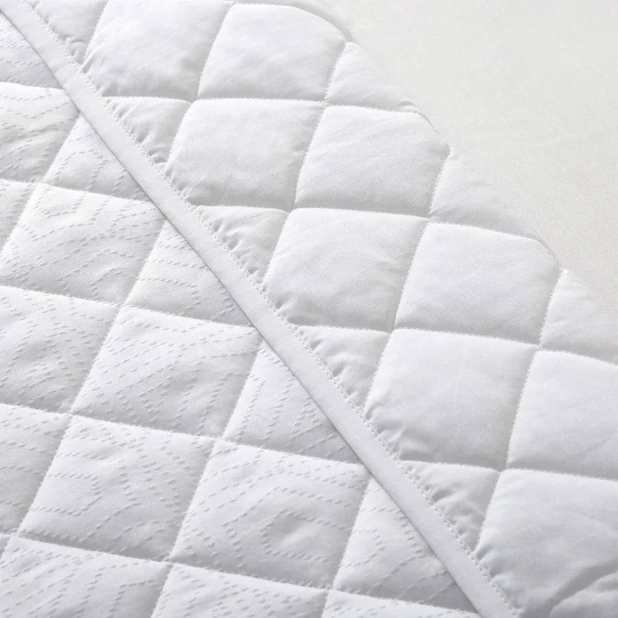 Ensemble courtepointe motifs feuilles Aurora Jacquard ( Blanc ) - Courtepointe NS - Literie-Déco et moi 