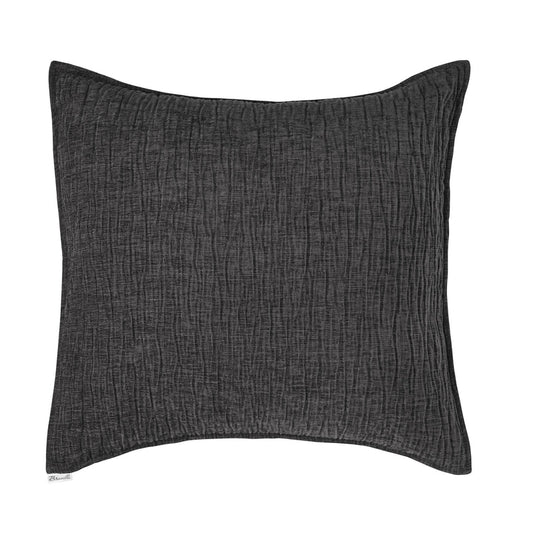 Cache oreiller européen texturé charcoal Barbara- Par Brunelli ( livraison octobre 2025) Cache OREILLER EUROPEEN  ,disponible chez Literie-Déco et moi 