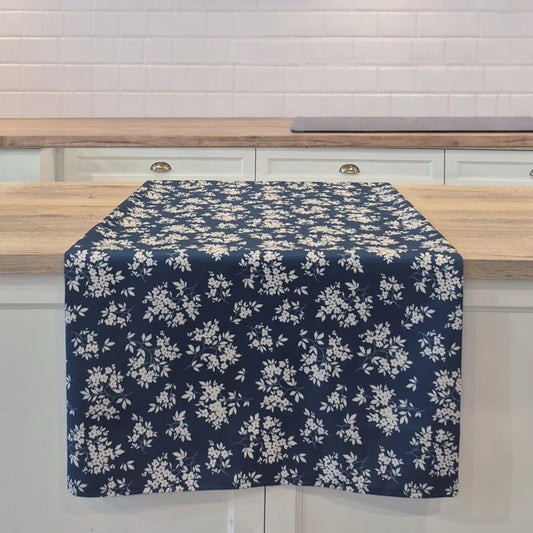 Nappe bleue fleurie Brimbelle - NAPPES Brunelli - Literie-Déco et moi 