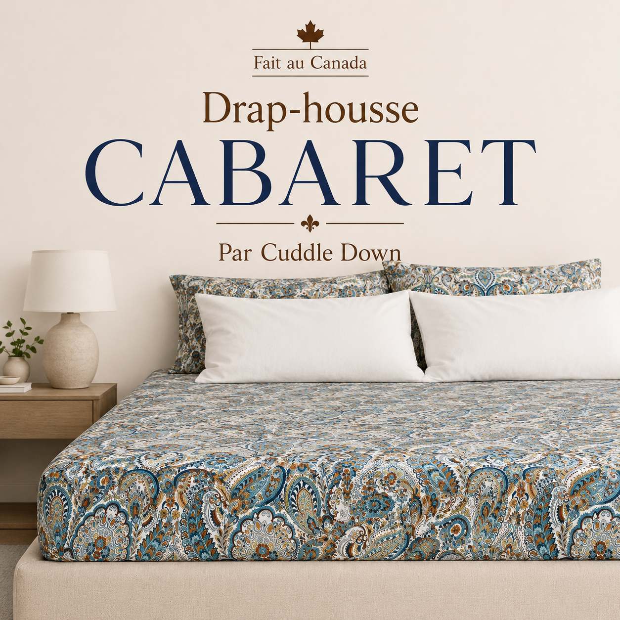 (Fait au Canada) Drap-housse CABARET- Par Cuddle Down - DRAPS Cuddle Down - Literie-Déco et moi 
