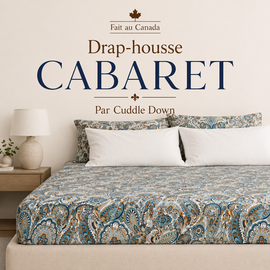 (Fait au Canada) Drap-housse CABARET- Par Cuddle Down - DRAPS Cuddle Down - Literie-Déco et moi 