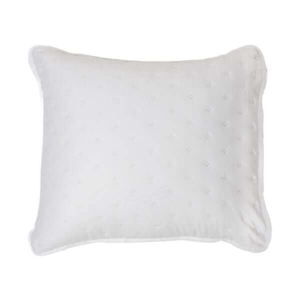 Cache - coussin blanc ANN ( 18'' X 18'') - Par Brunelli - Literie - Déco et moi