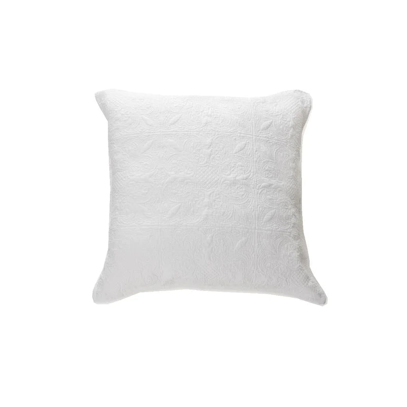 Cache-coussin blanc Carmen (18'' x 18'') - Par Brunelli - Cache coussin Brunelli - Literie-Déco et moi 