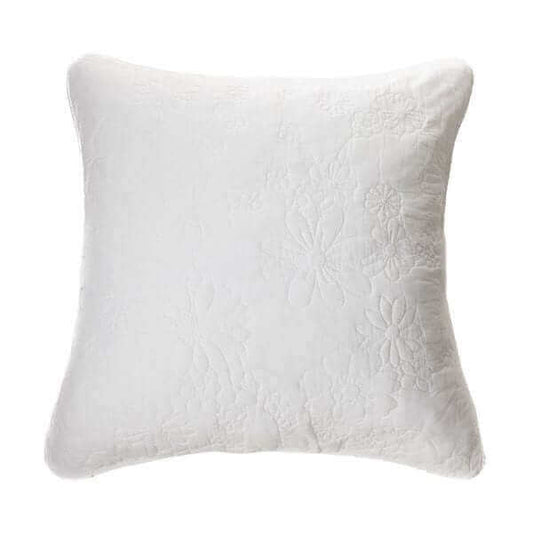 Cache coussin  blanc piqué FLOWER ( 18'' X 18'')- Par Brunelli - Cache coussin Brunelli - $29.99! Literie-Déco et moi 