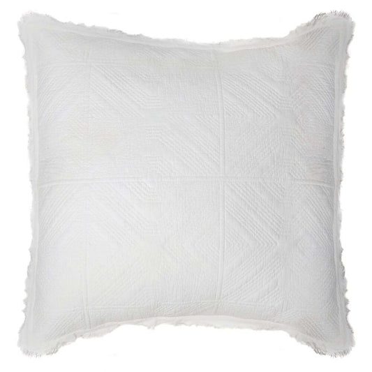 Cache-coussin blanc STONE WASHED  ( 18'' X 18'')- Par Brunelli Cache coussin  ,disponible chez Literie-Déco et moi 