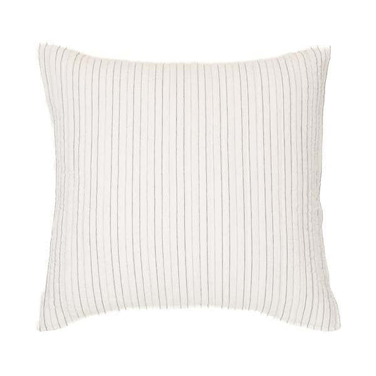 Cache coussin ivoire avec rayures Corey ( 18'' X 18'') - Par Brunelli - Literie - Déco et moi