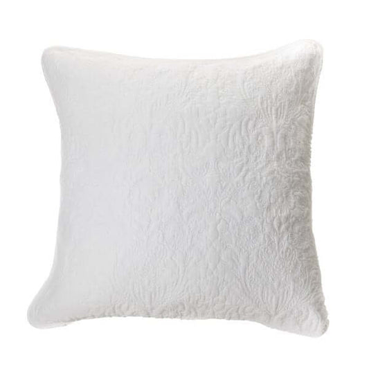 Cache coussin piqué blanc DAMASK ( 18'' X 18'') - Par Brunelli - Literie - Déco et moi