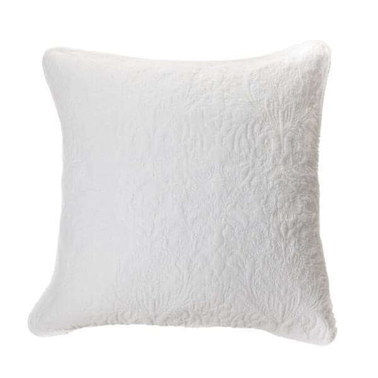 Cache coussin piqué blanc DAMASK ( 18'' X 18'')- Par Brunelli - Cache coussin Brunelli - $29.99! Literie-Déco et moi