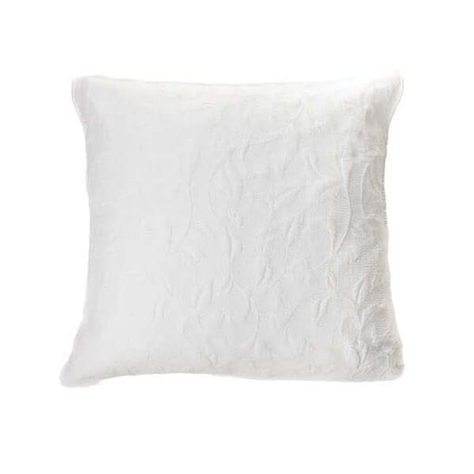 Cache coussin piqué blanc LIANA ( 18'' X 18'') - Par Brunelli - Literie - Déco et moi