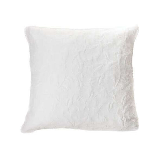 Cache coussin piqué blanc LIANA ( 18'' X 18'') - Par Brunelli - Literie - Déco et moi