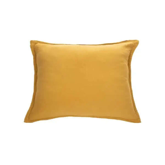 Cache oreiller décoratif jaune MUSLIN-  Par Brunelli - Cache oreillers Brunelli - Literie-Déco et moi 