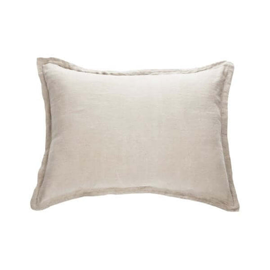Cache oreiller en lin naturel LINEN-  Par Brunelli Cache oreillers  ,disponible chez Literie-Déco et moi 