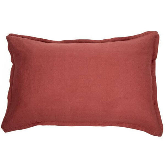 Cache oreiller en lin terracotta LINEN - Par Brunelli - Literie - Déco et moi