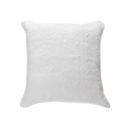  Cache oreiller européen blanc Carmen (25'' x 25'') - Par Brunelli de Brunelli – PRODUIT  de qualité chez Literie & Déco et Moi