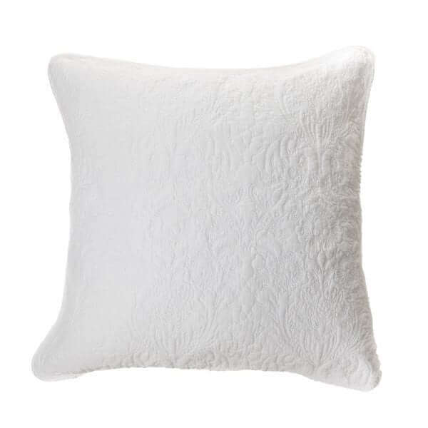 Cache oreiller européen blanc DAMASK ( 25'' x 25'')- Par Brunelli - Cache OREILLER EUROPEEN Brunelli - Literie-Déco et moi 