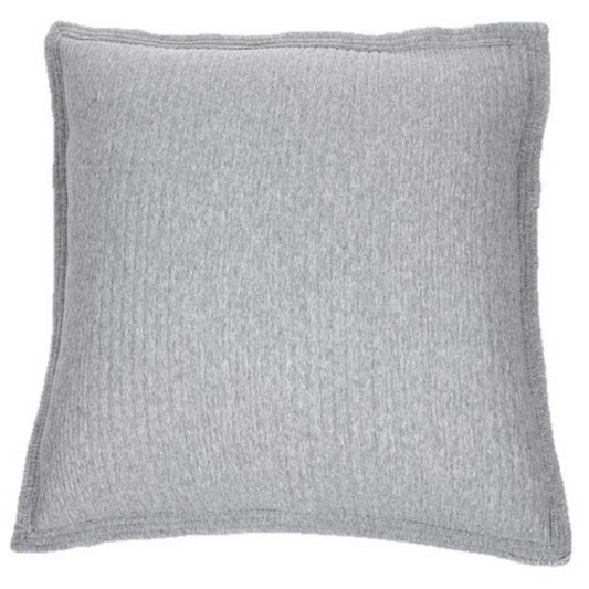 Cache oreiller européen en coton piqué gris SUITE ( 25'' x 25'') Par Brunelli