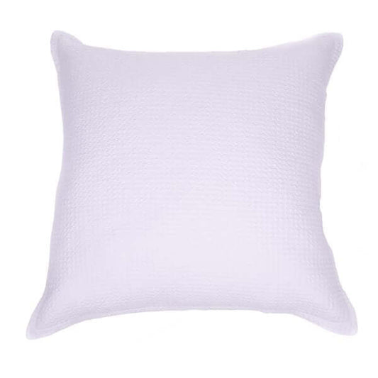 Cache oreiller européen en jersey blanc RUSTIC  ( 25'' X 25'')- Par Brunelli Cache oreillers  ,disponible chez Literie-Déco et moi 
