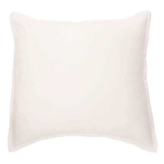 Cache oreiller européen en lin blanc LINEN (25'' X 25'') - Par Brunelli - Cache oreillers Brunelli - Literie-Déco et moi 