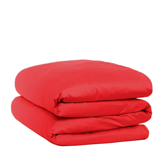 Housse de couette en percale de coton ROUGE CARDINAL Housse de couette  ,disponible chez Literie-Déco et moi 