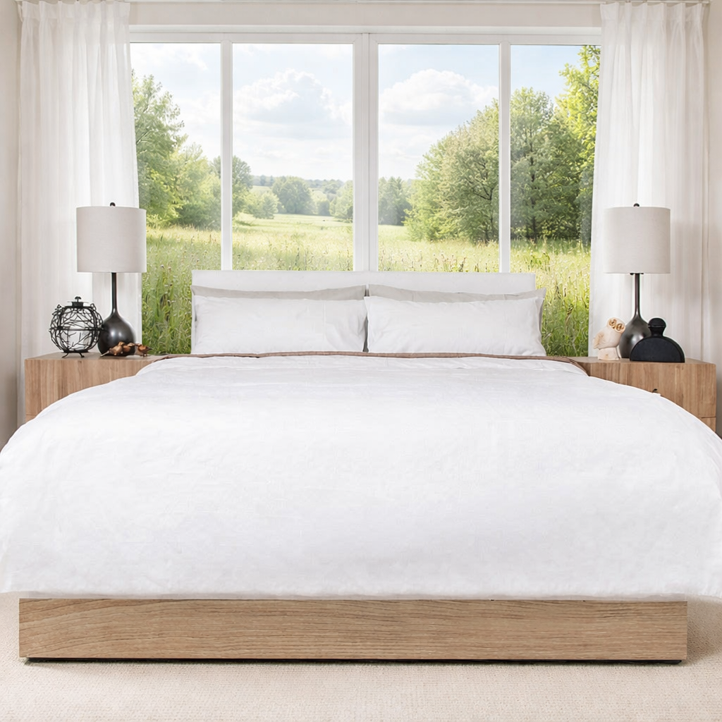  Housse de couette Collection Raffinée ( 100% coton égyptien )- Blanc de Literie & Déco et moi – PRODUIT  de qualité chez Literie & Déco et Moi