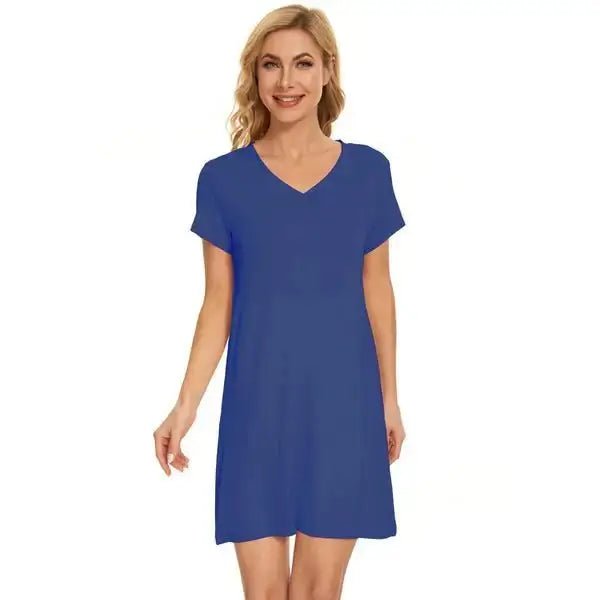 Chemise de nuit en bambou (Bleu francais) - Chemise de nuit Daniadown - Literie-Déco et moi 