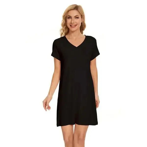 Chemise de nuit en bambou ( Noir) - Chemise de nuit Daniadown - Literie-Déco et moi 