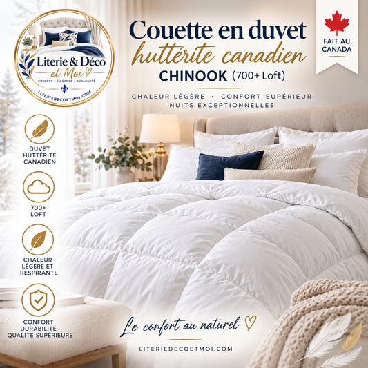 Couette en duvet de canard huttérite canadien CHINOOK ( 700+ Loft )- CUDDLE DOWN - Couettes Cuddle Down - Literie-Déco et moi