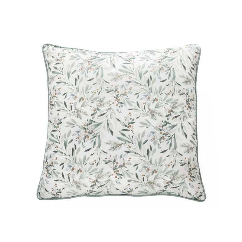Coussin blanc et sauge CLOCHETTE (20'' x 20'') - Par Brunelli - Coussins Brunelli - Literie-Déco et moi 