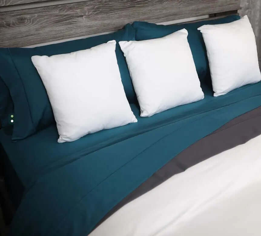 ( Confectionné au Québec ) Ensemble draps rayonne de bouleau BORÉALY ( 300 fils ) Draps  ,disponible chez Literie-Déco et moi 