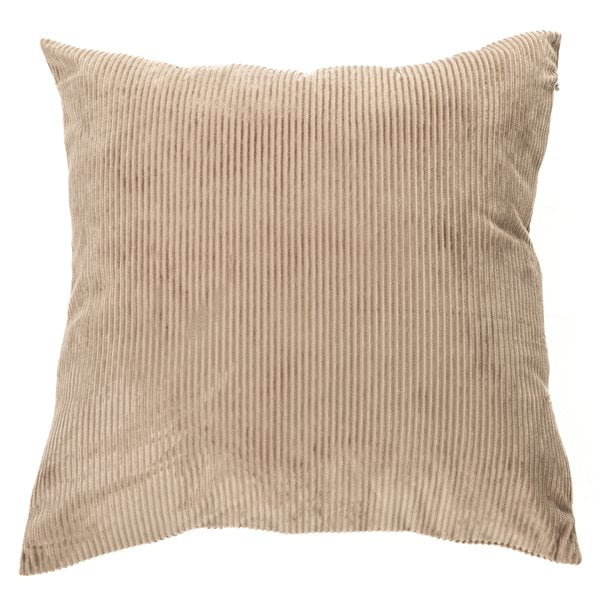 Oreiller européen en velours cotelé taupe CORDUROY ( 25'' x 25'')- Par Brunelli coussins  ,disponible chez Literie-Déco et moi 