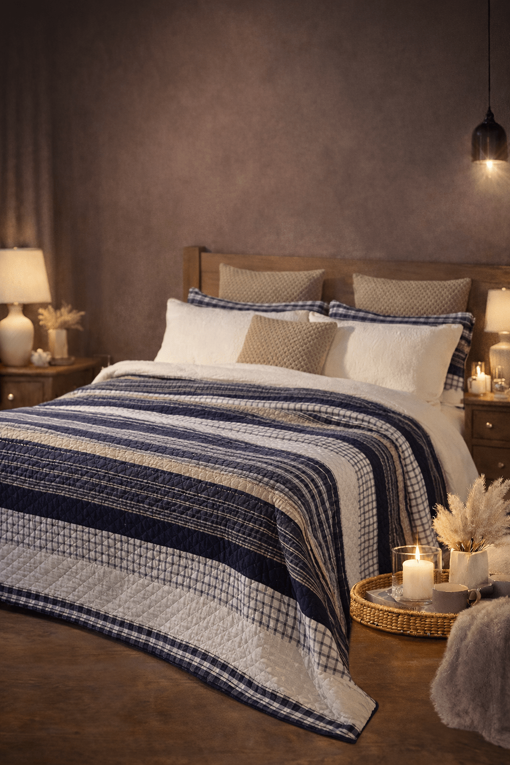 Courtepointe à carreaux Graham- Par Brunelli ( Livraison printemps 2026) - Literie-Déco et moi