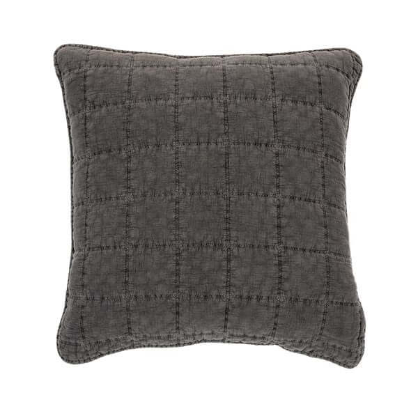 Courtepointe naturel à rayures charcoal ROOM- Par Brunelli Courtepointe  ,disponible chez Literie-Déco et moi 