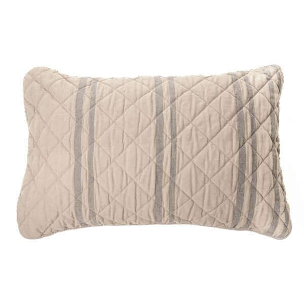 Courtepointe naturel à rayures charcoal ROOM - Par Brunelli - Literie - Déco et moi