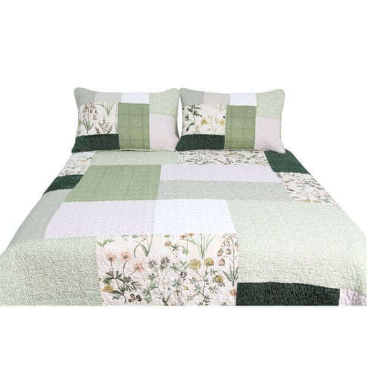 Courtepointe patchwork Fenouil- Par Brunelli - Courtepointe Brunelli - Literie-Déco et moi 