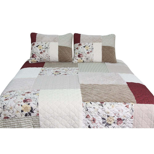 Courtepointe patchwork Pomegranate- Par Brunelli Courtepointe  ,disponible chez Literie-Déco et moi 