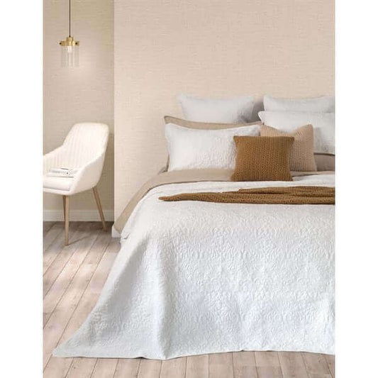 Courtepointe piquée blanche Damask- Par Brunelli - Courtepointe Brunelli - Literie-Déco et moi 