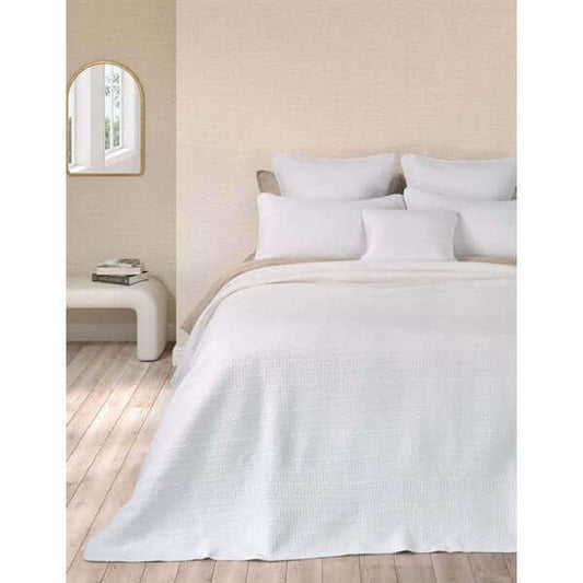 Courtepointe piquée blanche Stitch- Par Brunelli - Courtepointe Brunelli - Literie-Déco et moi 
