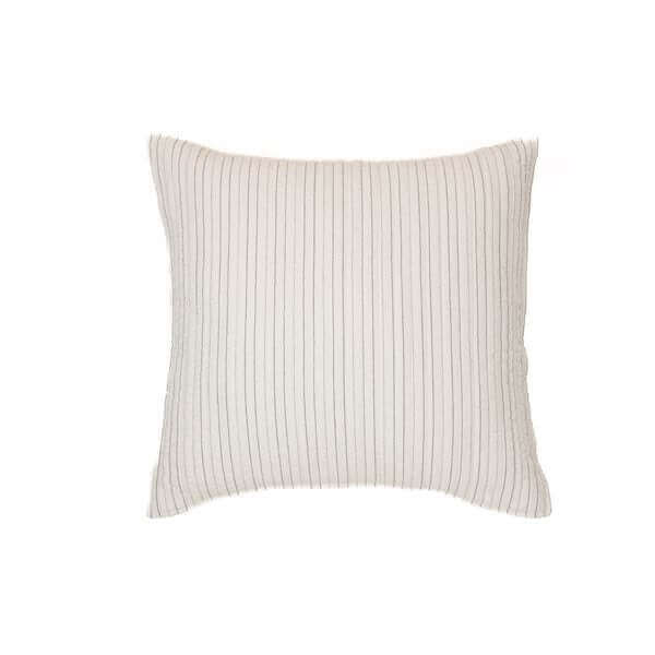 Courtepointe rayée ivoire et gris charcoal Corey - Par Brunelli - Literie - Déco et moi