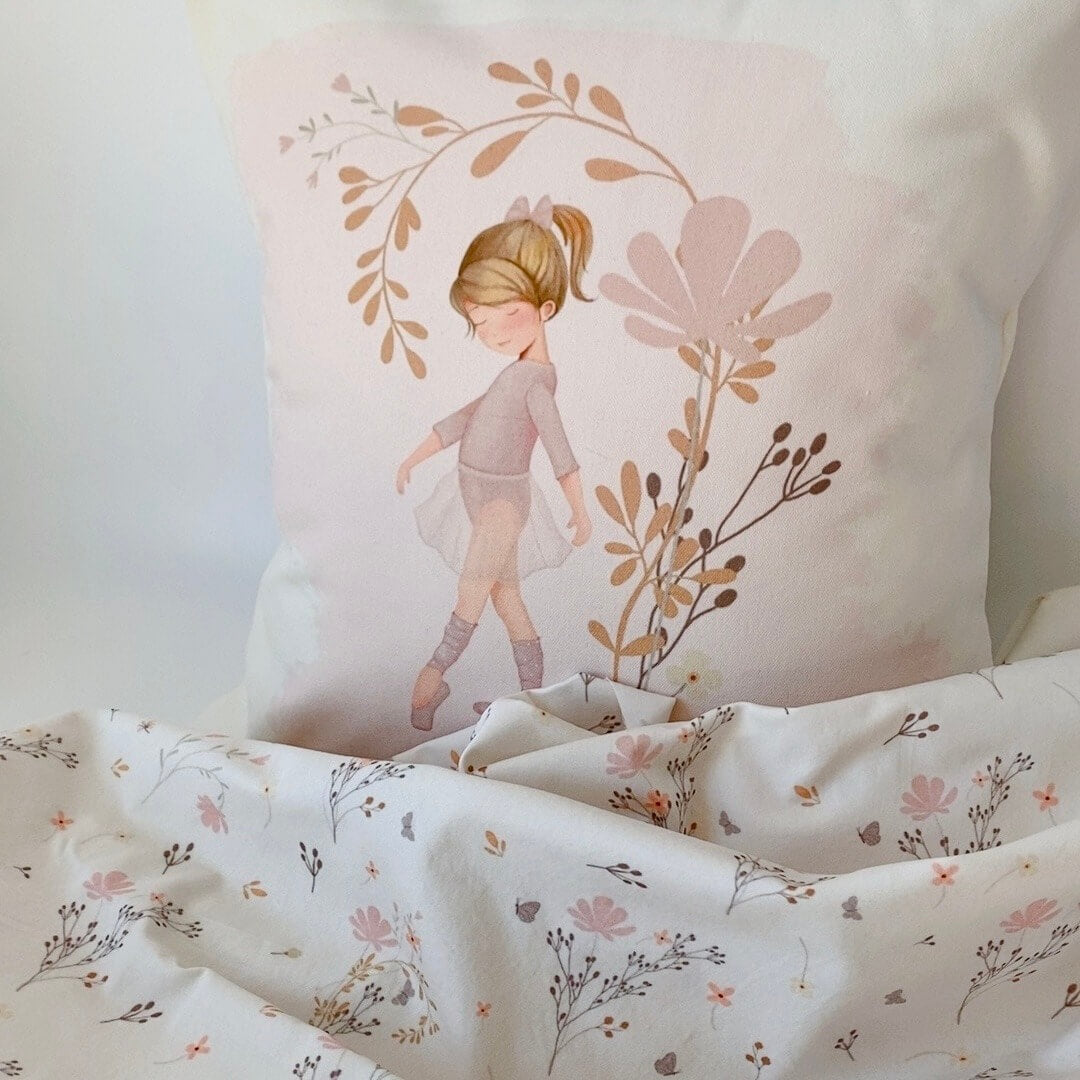 ( Fait au Québec) Ensemble housse de couette - Ballerine et fleurs - housses de couette enfants Atelier la Fée - Literie-Déco et moi 