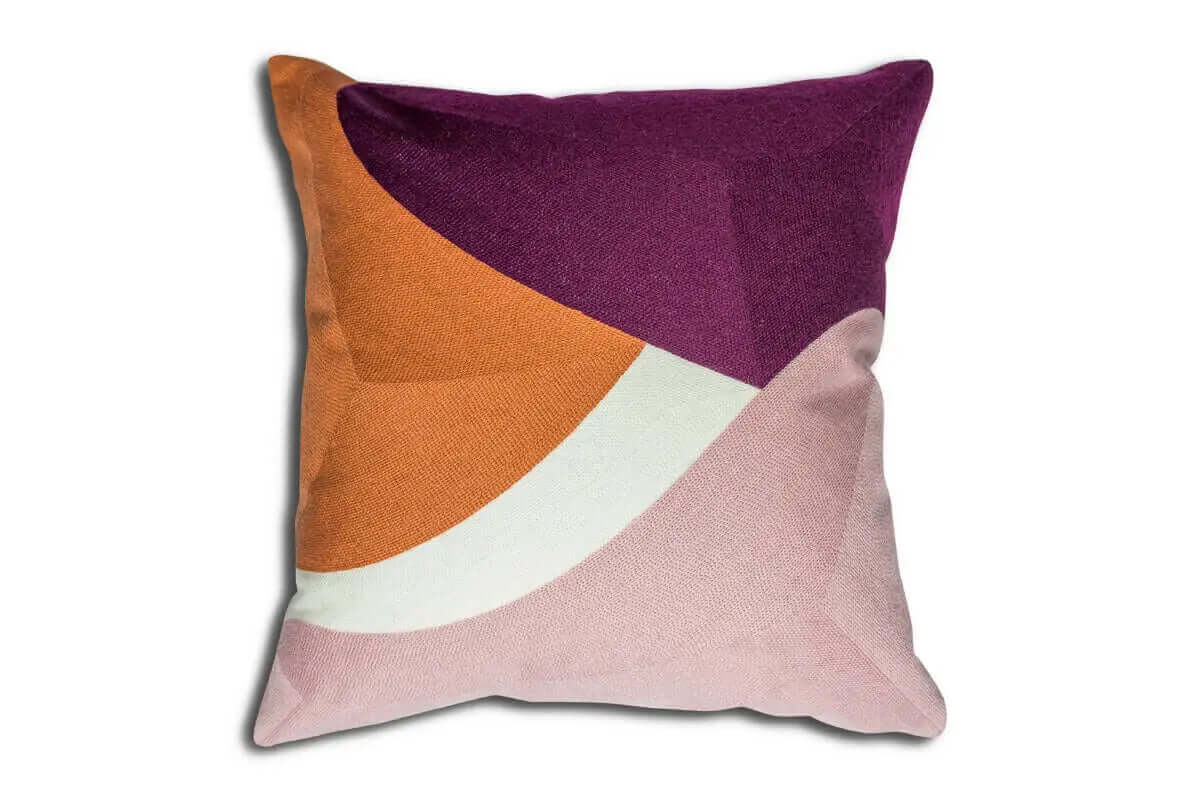 Coussin BERGEN( Prune-Orange-Lilas ) - coussins rjs trading - Literie-Déco et moi 