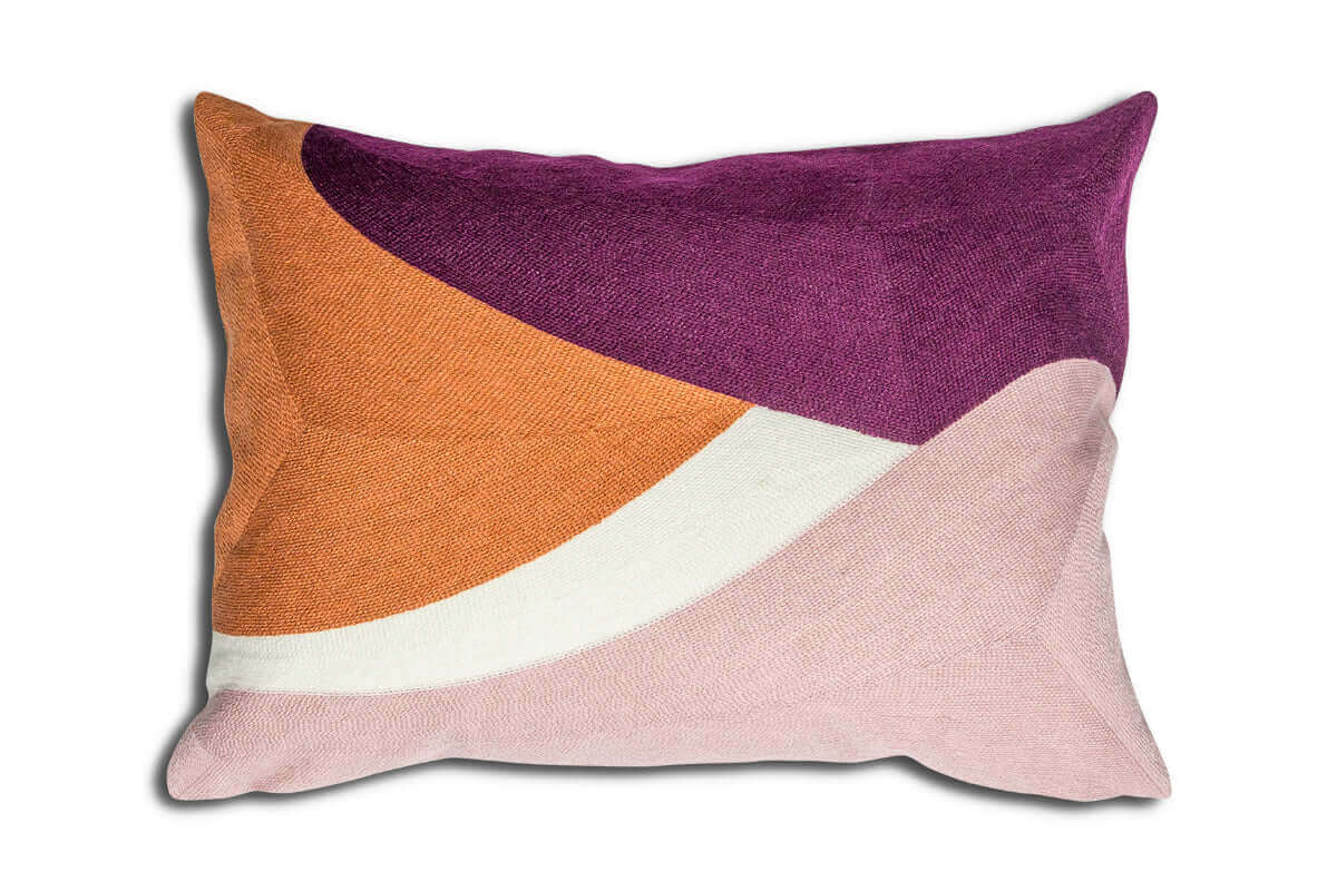 Coussin BERGEN( Prune-Orange-Lilas ) - coussins rjs trading - Literie-Déco et moi 