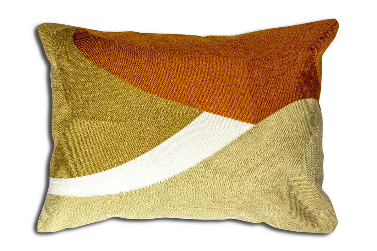 Coussin BERGEN  ( Vert- Orange- Terracotta ) - coussins rjs trading - Literie-Déco et moi 