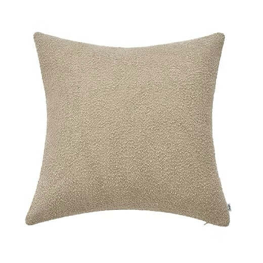 Coussin BOUCLÉ (Grège ) 20'' X 20'' - coussins Livia - Literie-Déco et moi