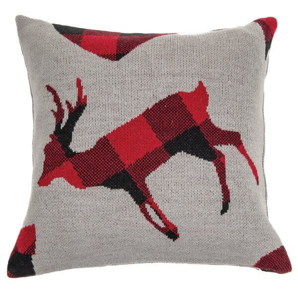 Coussin de Noel gris HOLIDAY  ( 18'' x 18'')- Par Brunelli - coussins Brunelli - Literie-Déco et moi 